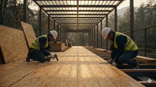 BAMOSB outdoor bamboo decking — BOSB structural panel for exterior applications